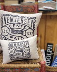 Vintage NJ Postage Stamp Pillow