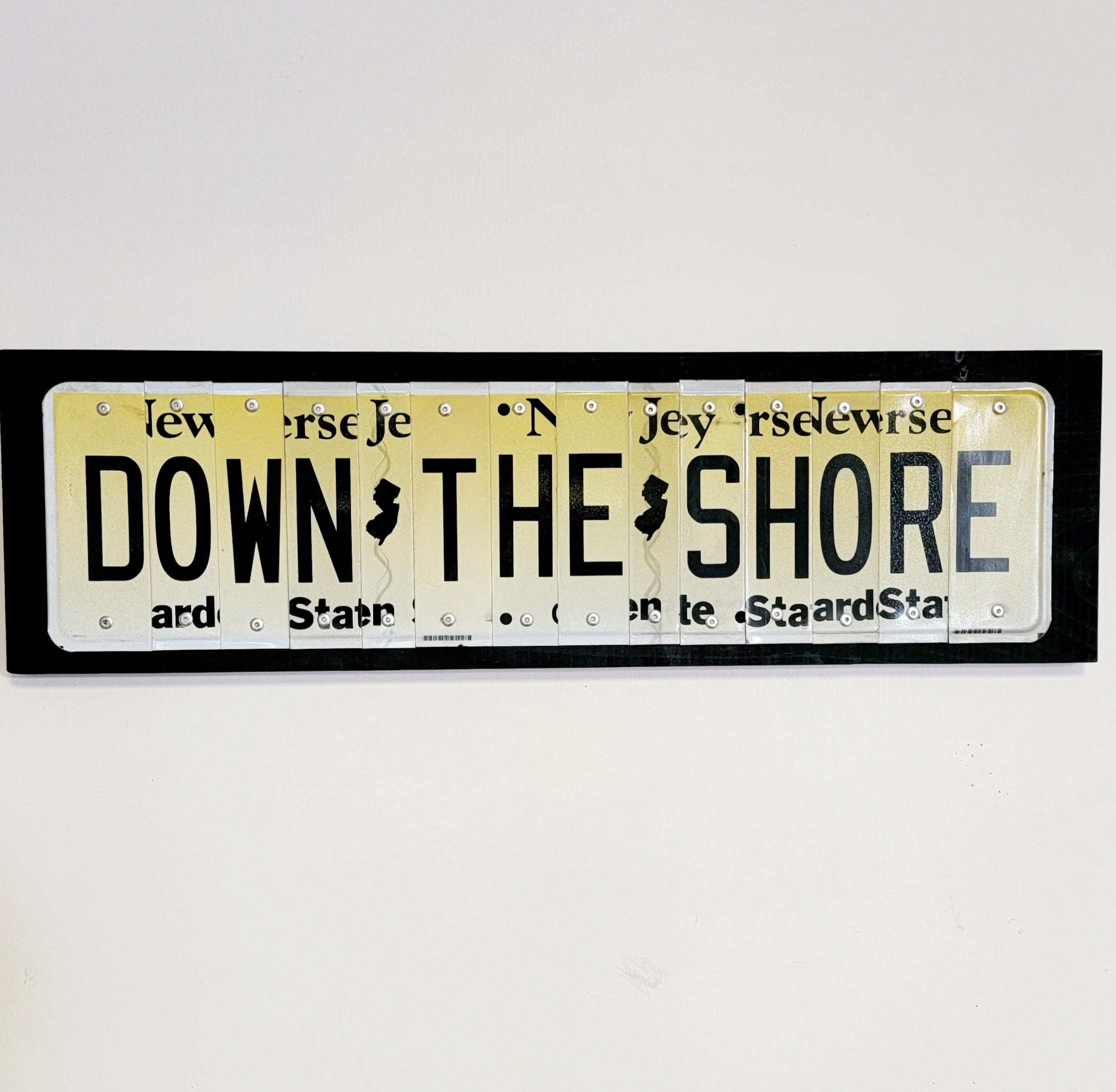 &quot;Down The Shore&quot; License Plate Sign