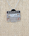 Sterling Silver Beach Badge Necklace