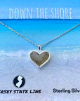 Sterling Silver Necklace with Jersey Shore Sand Charm