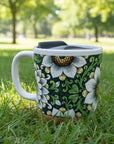 Botanical and Animal-Themed Mugs with Lids (15 oz)