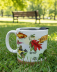 Botanical and Animal-Themed Mugs with Lids (15 oz)