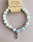 NJ Sand Beaded Gemstone Bracelet - NJ Charm