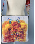 Artwork Cross Body Bags - Peacocks w/ Tan Back