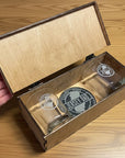 Engraved Cocktail Gift Set - Whiskey Glasses w/ Coasters / Down the Shore - Home & Lifestyle
