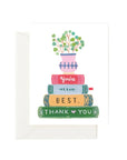 Forage Paper Co. Single Greeting Cards - Thank You - Stack of Books