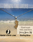 Sterling Silver Necklace with Jersey Shore Sand Charm