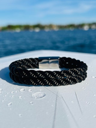Twisted Black Mooring Nautical Rope Bracelet