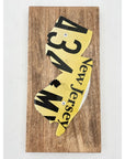 NJ License Plate Wall Hanging - Stained - Home & Lifestyle