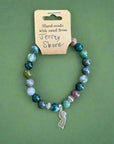 NJ Sand Beaded Gemstone Bracelet - NJ Charm - Fancy Jasper
