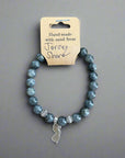 NJ Sand Beaded Gemstone Bracelet - NJ Charm - Labradorite