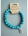 NJ Sand Beaded Gemstone Bracelet - NJ Charm - Turquoise Magnesite