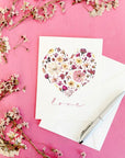 Pressed Flower Collage Greeting Cards - Cherry Blossoms Love - Books & Cards