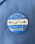 Round NJ-Themed Fridge Magnet - Life is Better Down the Shore - Home & Lifestyle