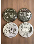 Round NJ-Themed Fridge Magnet - Once a Jersey Girl Always a Jersey Girl - Home & Lifestyle