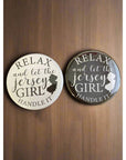 Round NJ-Themed Fridge Magnet - Relax and Let the Jersey Girl Handle It - Home & Lifestyle