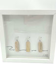 Sea Glass Art - Animal Themed - 3 Seagulls on Pilings - Housewares