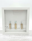 Sea Glass Art - Animal Themed - 3 Seagulls on Pilings - Housewares