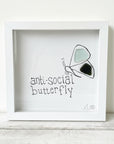 Sea Glass Art - Animal Themed - Anti-Social Butterfly - Housewares