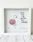 Sea Glass Art - Animal Themed - Flamingo Don’t Understand - Housewares