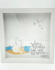 Sea Glass Art - Animal Themed - Where Moments Turn into Memories w/ Birds - Housewares
