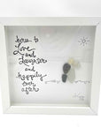 Sea Glass Art - Love Themed - Here’s to Love and Laughter... Happily Ever After - Housewares