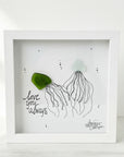 Sea Glass Art - Love Themed - Love You Always Jellyfish - Housewares