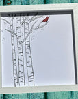 Sea Glass Art - Motivational/ Inspirational - Birch Cardinal - Housewares