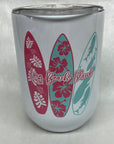 12 oz insulated wine glass with plastic lid and New Jersey design.