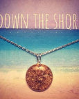 Sterling Silver Necklace with Jersey Shore Sand Charm - Round Charm