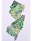 Counties Print - Green Unframed - Prints & Artwork