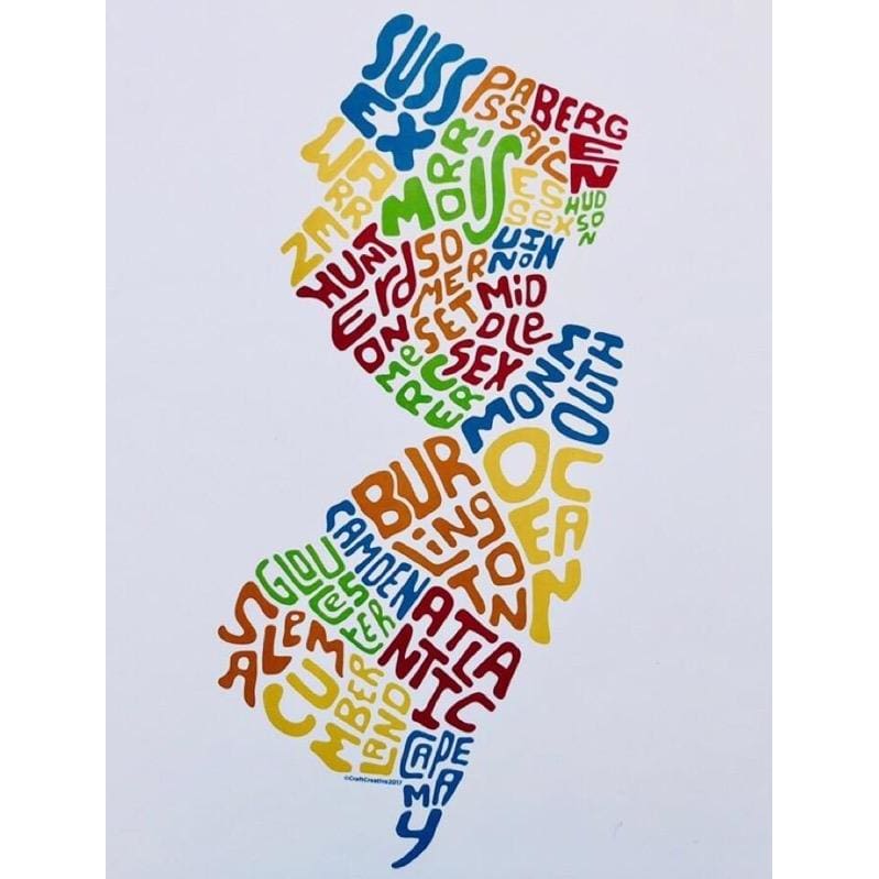 Counties Print - Multicolor Unframed - Prints & Artwork