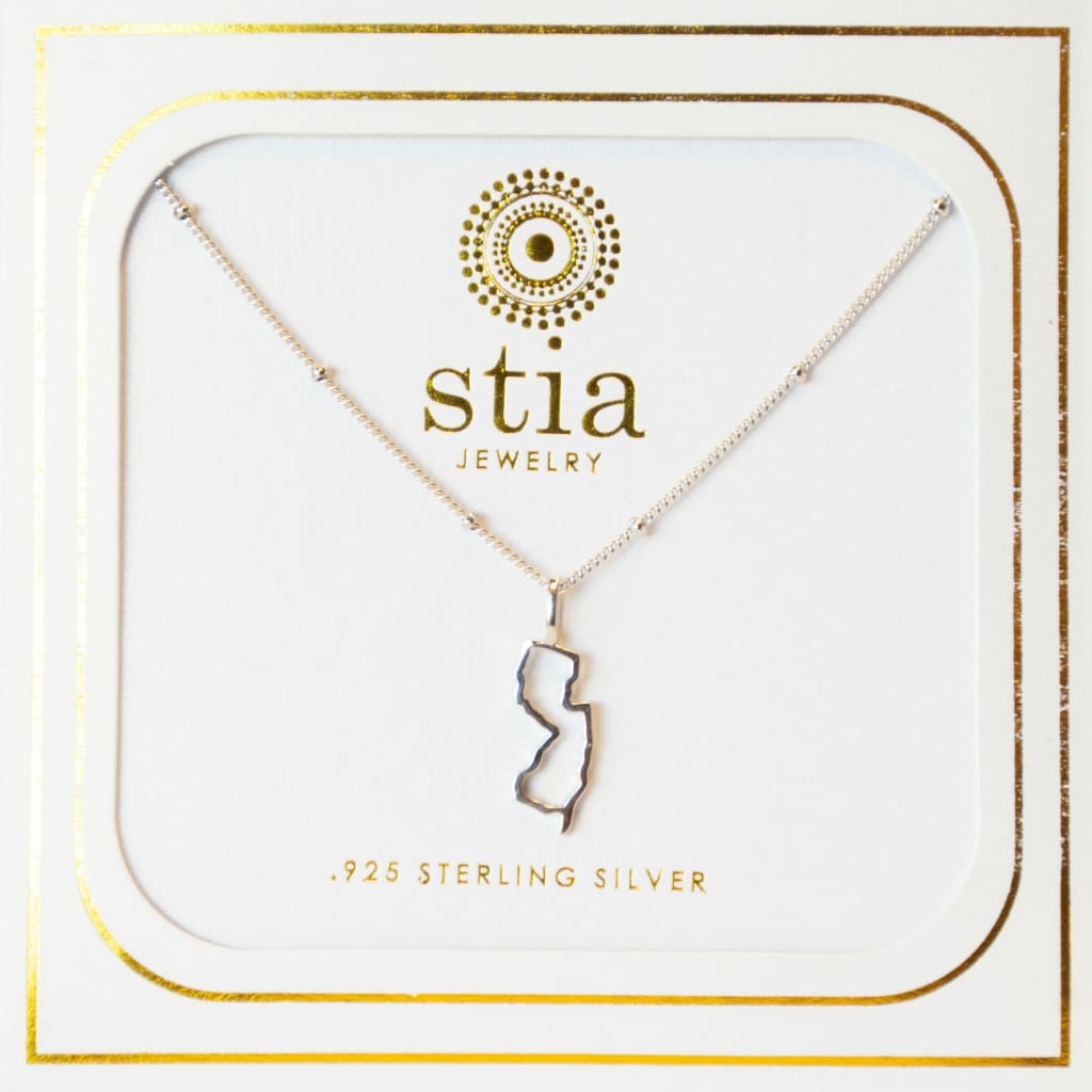 Cut it Out NJ Pendant Necklace - Silver - Jewelry & Accessories