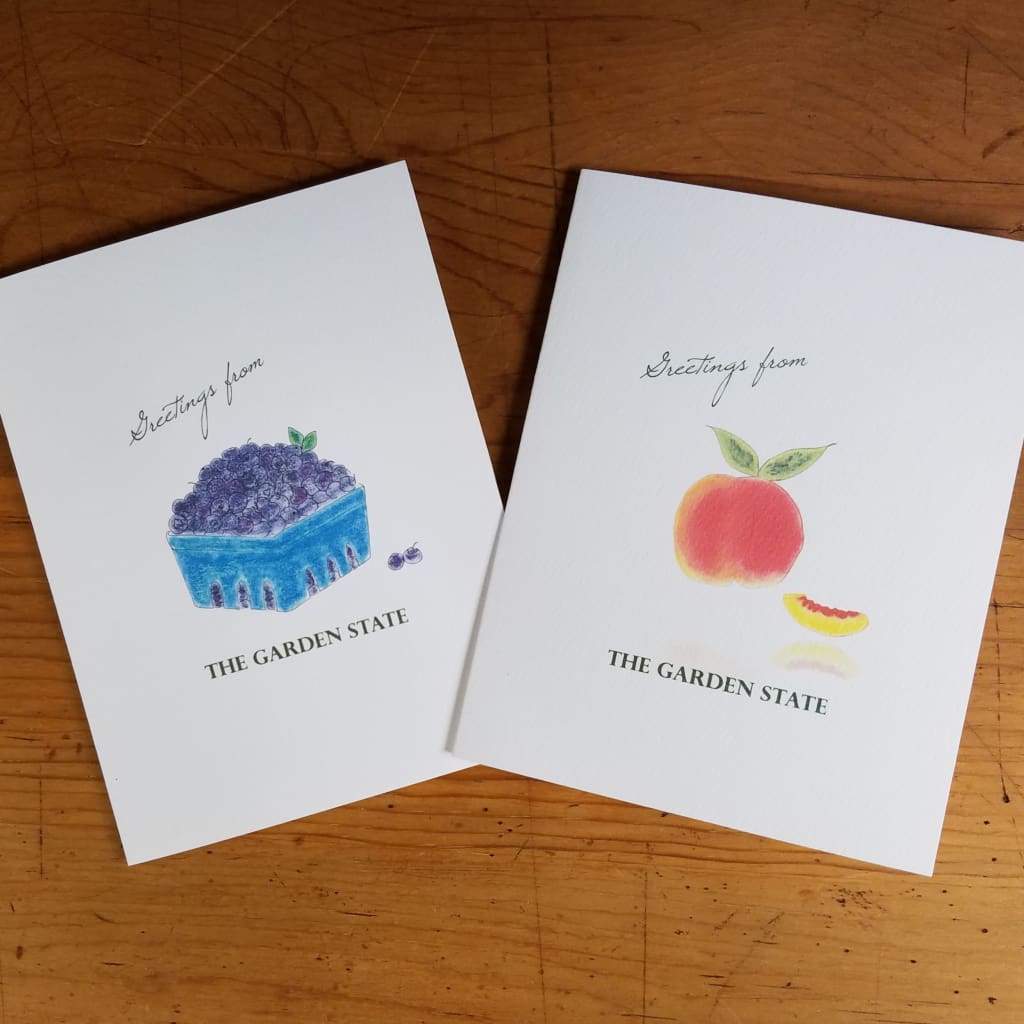 Farmstand Note Cards - Blueberry/Peach - Books &amp; Cards