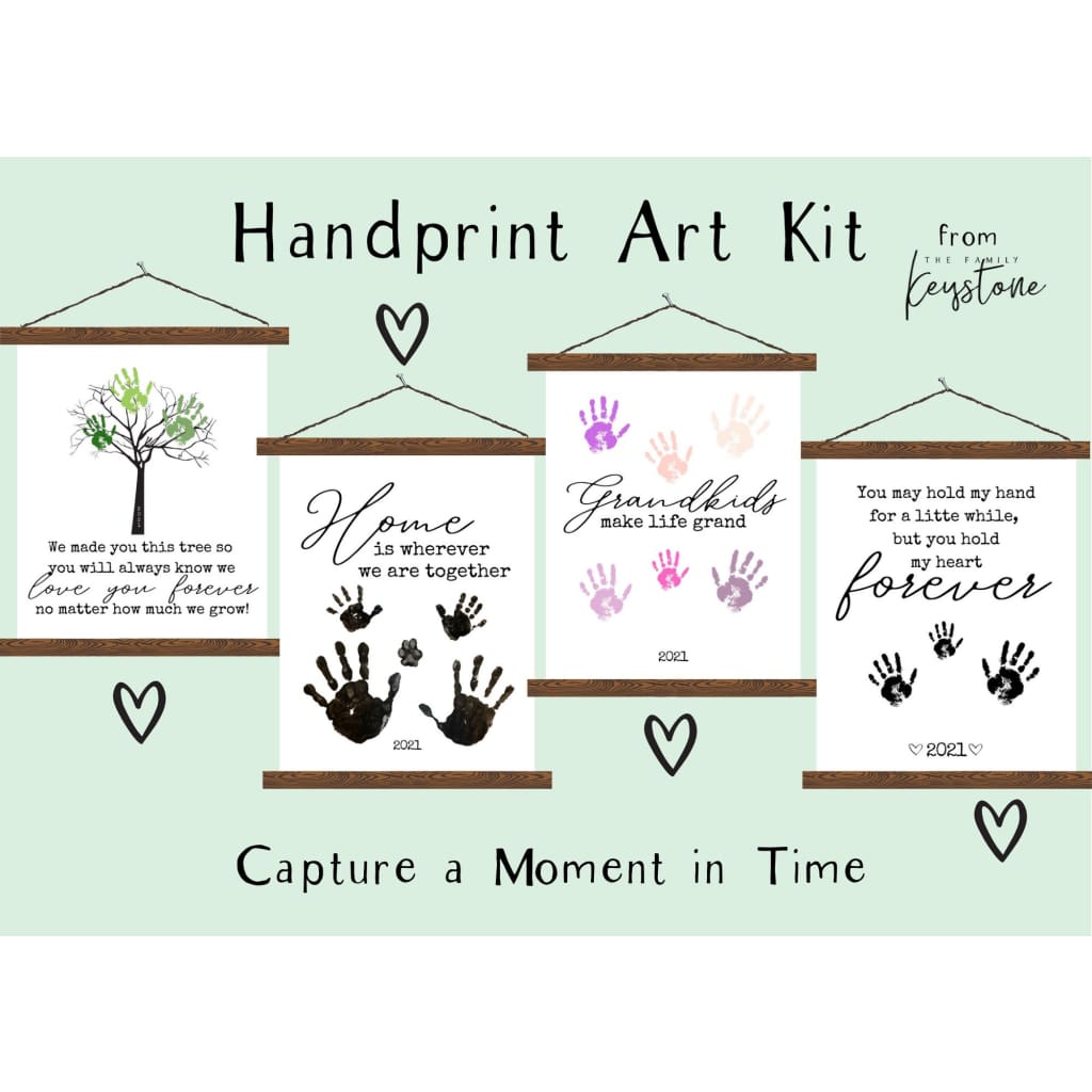 FAMILY HANDPRINT Embroidery Keepsake Kit Trace and Stitch handprint  outlines NEW