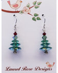 Holiday Crystal Earrings - Green Crystal Christmas trees - Jewelry & Accessories