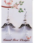 Holiday Crystal Earrings - Silver Angel - Jewelry & Accessories