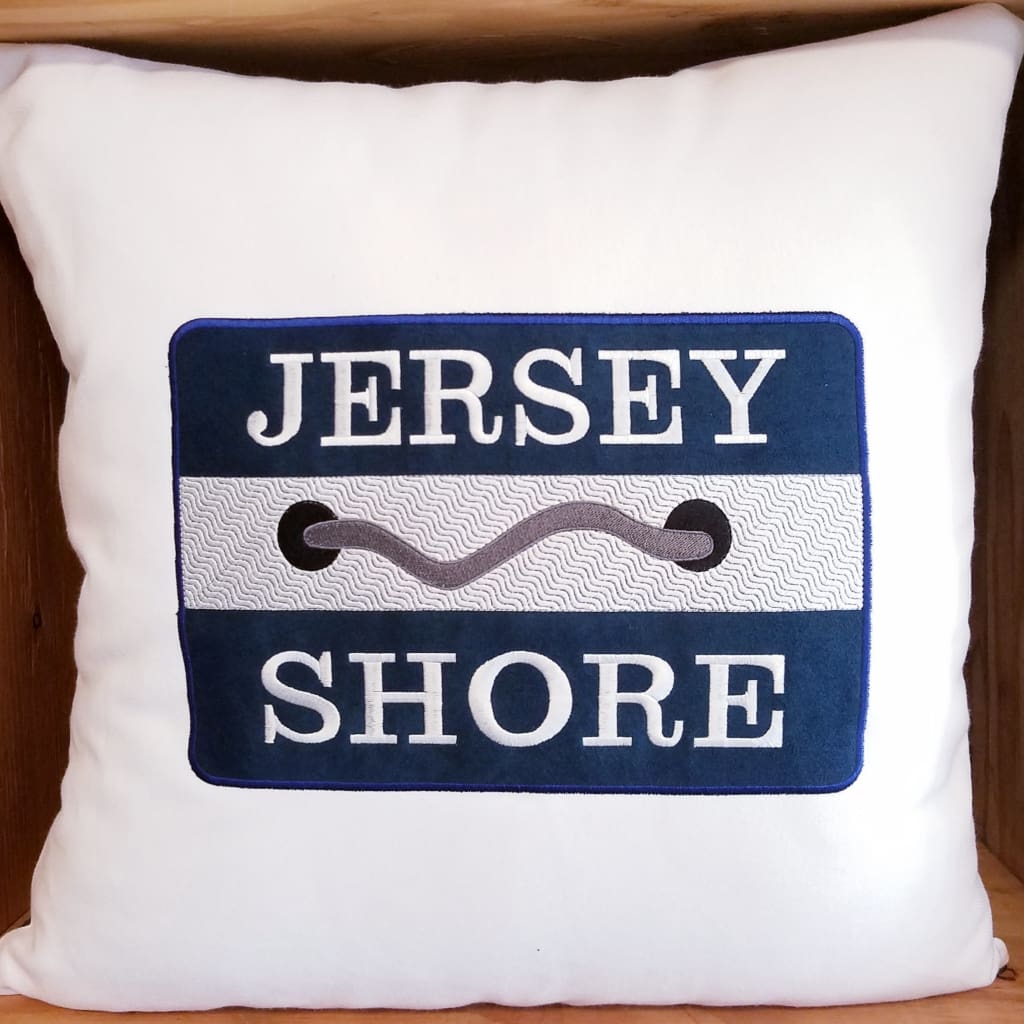 Jersey Shore Beach Tag Pillow - Jersey Shore - Home &amp; Lifestyle