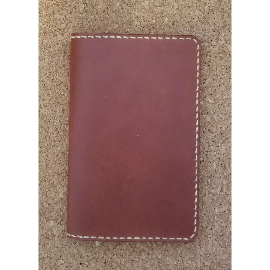 Leather Field Book Cover - Dark Brown w/ Tan Stitching - Jewelry &amp; Accessories