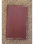 Leather Field Book Cover - Dark Brown w/ Tan Stitching - Jewelry & Accessories