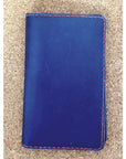 Leather Field Book Cover - Navy Blue w/ Red Stitching - Jewelry & Accessories