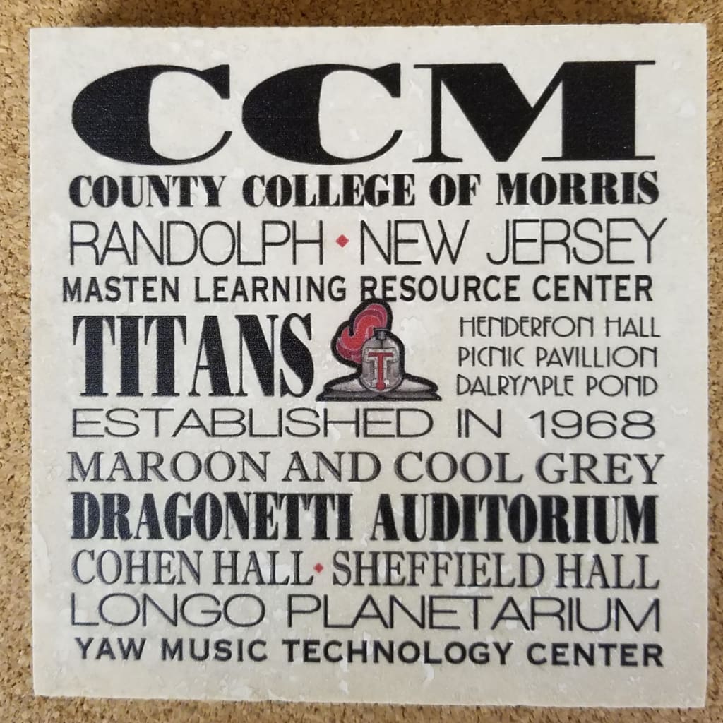New Jersey Colleges Coaster Series - CCM, County College of Morris - Home &amp; Lifestyle