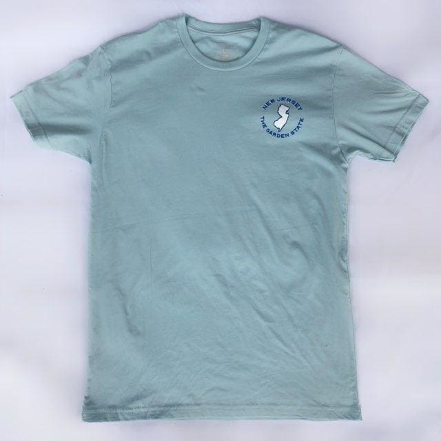 New Jersey Map ShortSleeve Unisex T-Shirt - Small / Light Blue - Clothing