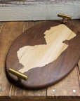 NJ Inlay Hardwood Cheese Board - Dark Border/Light NJ / 12 Oval - Home & Lifestyle
