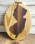 NJ Inlay Hardwood Cheese Board - Light Border/Dark NJ / 12 Oval - Home & Lifestyle