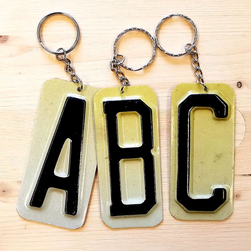 NJ License Plate Key Chain - Letter - Home & Lifestyle