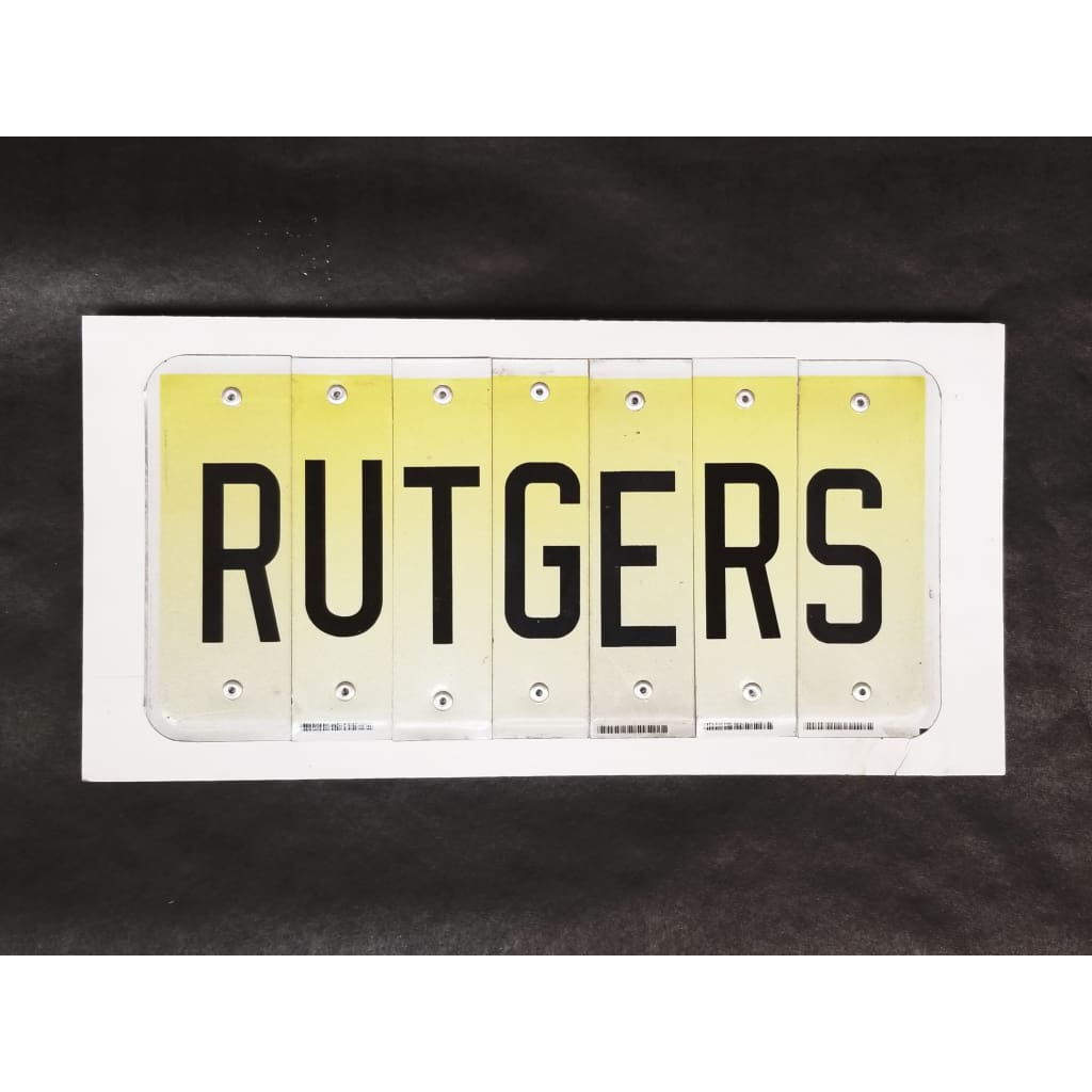 Rutgers License Plate Sign on Wood - Home &amp; Lifestyle