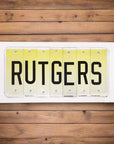 Rutgers License Plate Sign on Wood - Home & Lifestyle