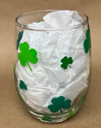 Stemless wine - St Patrick’s Day - Shamrocks