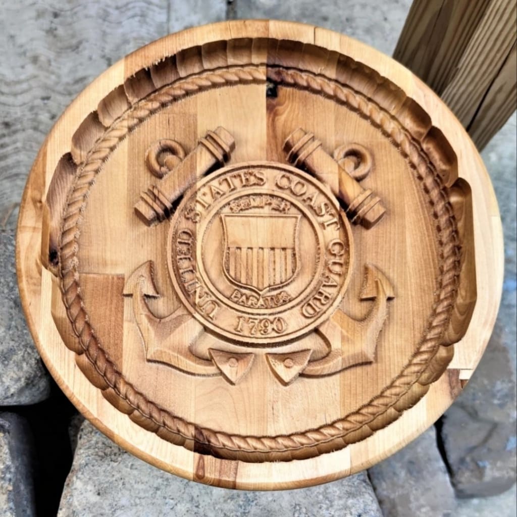Valet Catchall Tray 3D Carved Birch - Coast Guard - Home & Lifestyle